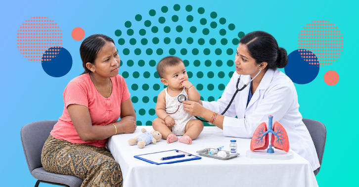 pediatrician discussing RSV prevention pathway with parent during infant respiratory care consultation