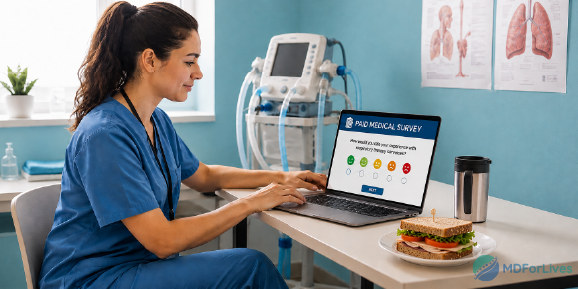 Allied health professionals eligible to participate in paid medical surveys.


