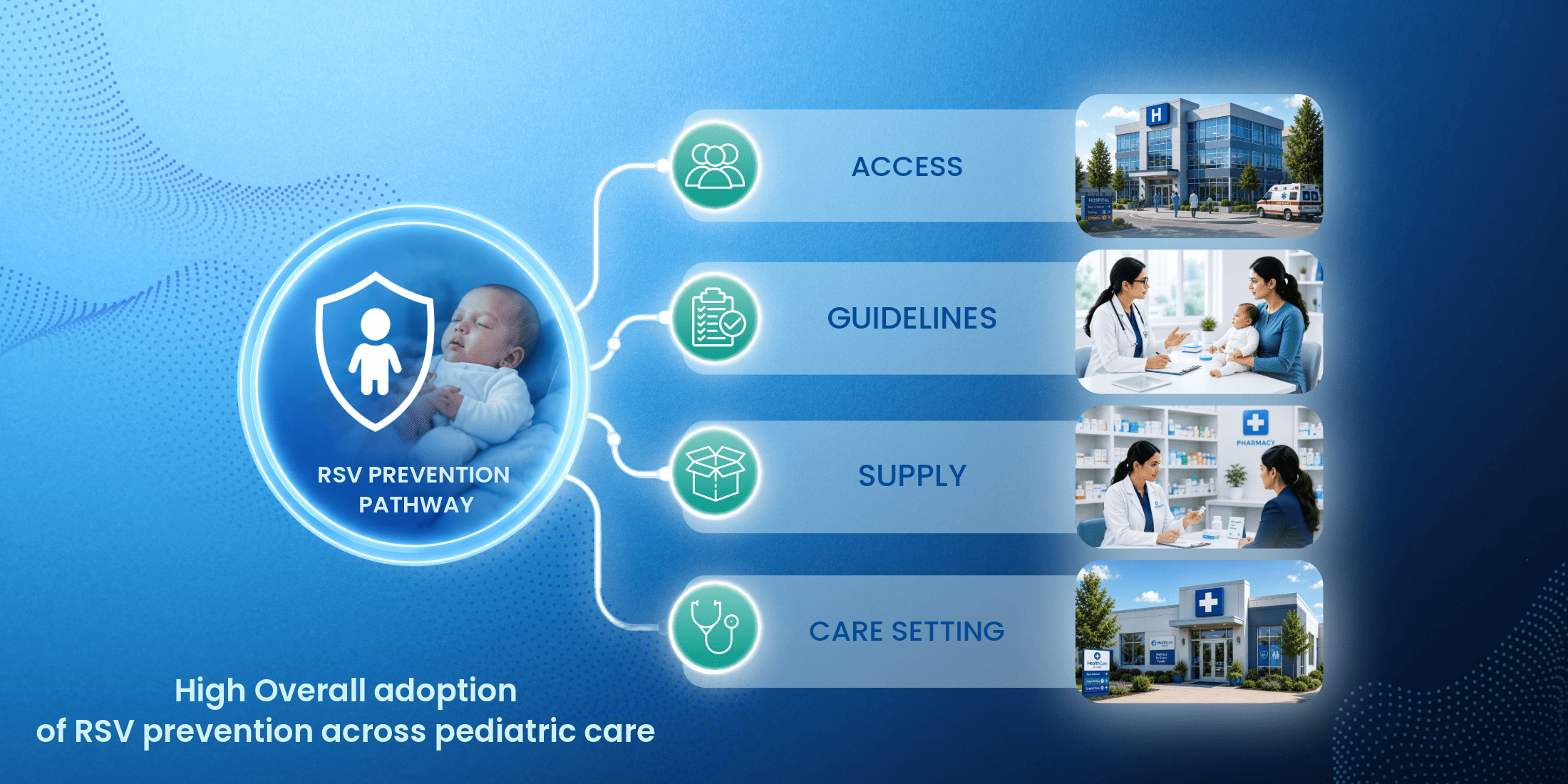RSV prevention adoption showing routine use selective use and uneven implementation across pediatric care settings