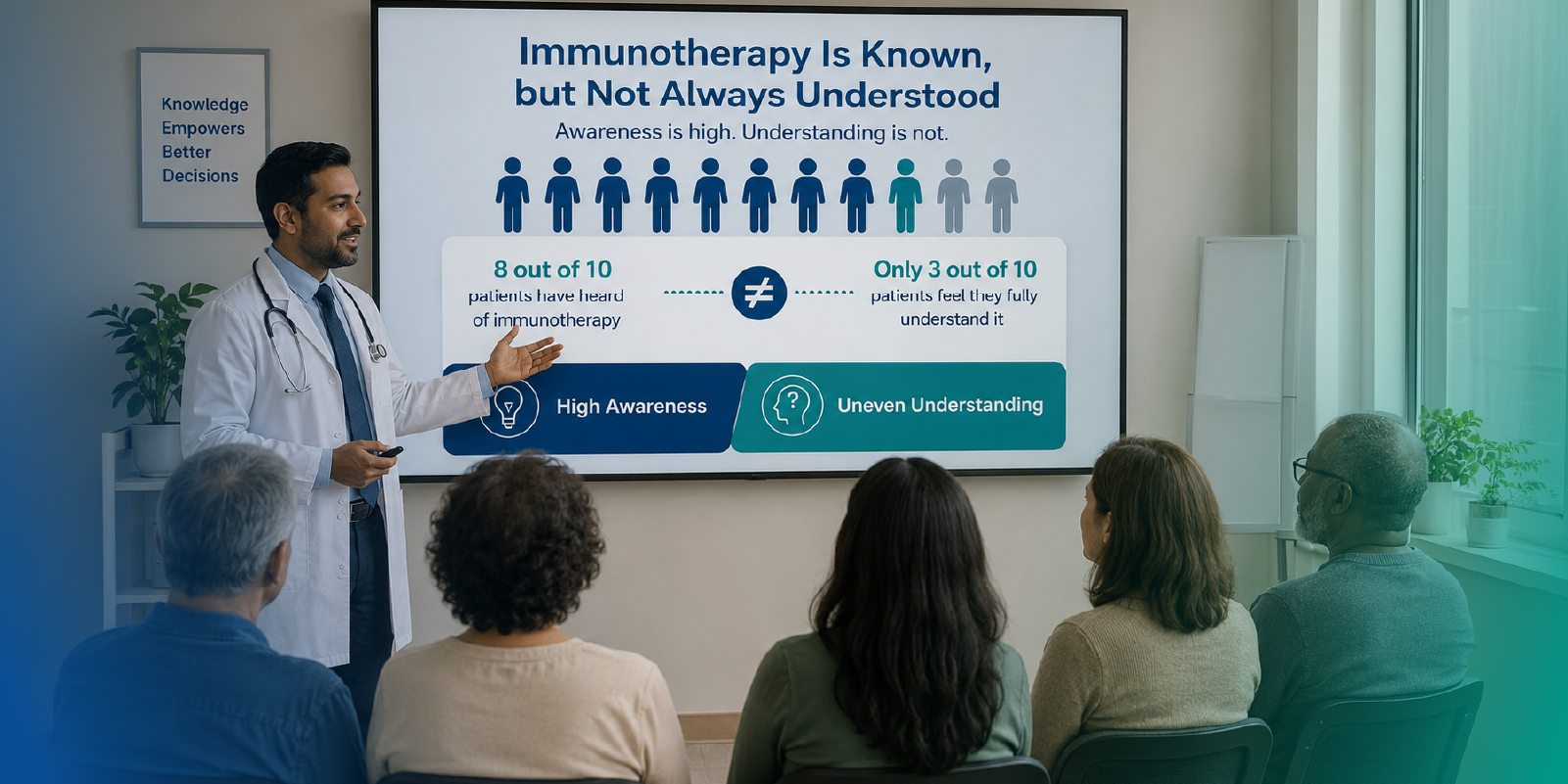 immunotherapy awareness and understanding gap showing patient familiarity but uneven clarity